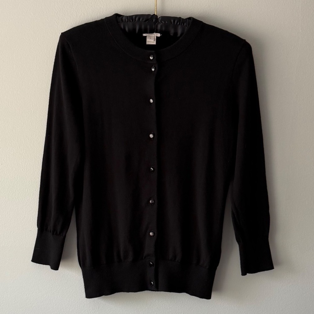 J. Crew Cardigan 100% Cotton Woman's Size Small Black